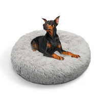 Pet Dog Bed Bedding Warm Plush Round Comfortable Dog Nest Light Grey M 70cm thumbnail
