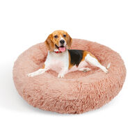 Pet Dog Bedding Warm Plush Round Comfortable Nest Comfy Sleeping kennel Pink Large 90cm thumbnail