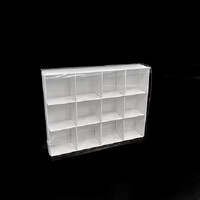 100 Pack of White Card Chocolate Sweet Soap Product Retail Gift Box - 12 bay 4x4x3cm Compartments  - Clear Slide On Lid - 16x12x3cm thumbnail