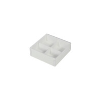10 Pack of White Card Chocolate Sweet Soap Product Reatail Gift Box - 4 Bay Compartments - Clear Slide On Lid - 8x8x3cm thumbnail