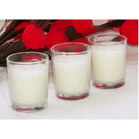 20 White Wax Clear Glass Holder Votive Candle - Wedding Event Centrepiece Table Decoration thumbnail