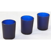 40 Pack Blue Frosted Glass Votive Tealight Candle Holders House Party Cenrepiece Xmas Wedding Decor Glass Candlestick Party Decorations Bridal Baby Sh thumbnail