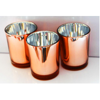 40 Pack Copper Votive Tealight Candle Holders Valentines Day Mercury  Wedding Decor Glass Candlestick Party Decorations Bridal Baby Shower Event thumbnail