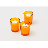 20 Pack Orange Glass Votive Tealight Candle Holders House Party Cenrepiece Xmas Wedding Decor Glass Candlestick Party Decorations Bridal Baby Shower E thumbnail