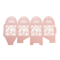 100 Piece Pack - Pink Dove Bird Heart Baby Birth naming Ceremony Bomboniere Favor Lolly Gift Card Box thumbnail