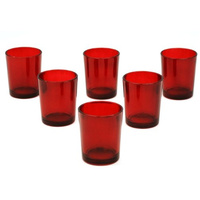 10 Pack Red Glass Votive Tealight Candle Holders House Party Cenrepiece Xmas Wedding Decor Glass Candlestick Party Decorations Bridal Valentines Event thumbnail