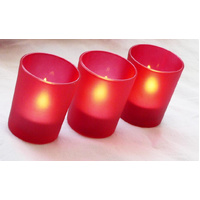 40 Pack Red Frosted Glass Votive Tealight Candle Holders Valentines Day Xmas Wedding Decor Glass Candlestick Party Decorations Bridal Baby Shower Even thumbnail