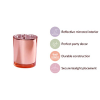 10 Pack Rose Gold Pink Votive Tealight Candle Holders Valentines Day Mercury  Wedding Decor Glass Candlestick Party Decorations Bridal Baby Shower Eve thumbnail