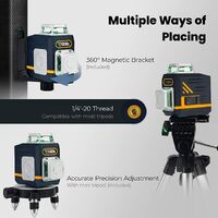CIGMAN CM720 Laser Level Self Leveling 2 x 360° Green Cross Line Rechargeable thumbnail