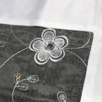 White Sequined Organza Glitter Table Cloth Topper 90 x 90 cm thumbnail