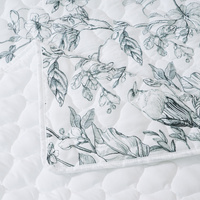 Bianca Gracie White Floral Printed Quilted Bedspread Set Super King thumbnail