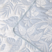 Bianca Laurieton Blue Jacquard Botanical Bedspread Set Super King thumbnail