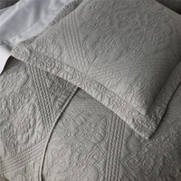 Bianca Zaria Taupe Embroidered Bedspread Set King thumbnail