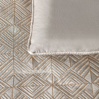 Bianca Bellagio Gold 6 Pcs Jacquard Geometric Comforter Set Super King thumbnail
