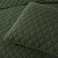 Bianca Lester Olive Velvet Diamond Polyester Coverlet Set Super King thumbnail