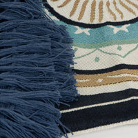 J Elliot Home Kasbah Luxury Fringe Throw 130 x 160cm Blue thumbnail