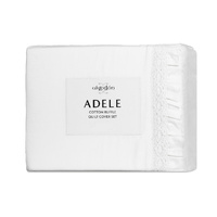 Algodon Adele White Cotton Ruffle Quilt Cover Set King thumbnail