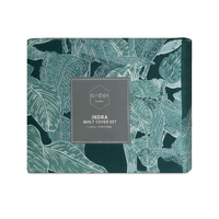Ardor Indra Teal Palm Leaf Printed Quilt Cover Set King thumbnail