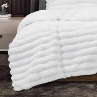 Ardor Jax White Chunky Faux Fur Quilt Cover Set King thumbnail