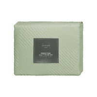 Ardor Preston Pale Green Embossed Quilt Cover Set Queen thumbnail