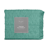 Ardor Tuscan Teal Ruched Quilt Cover Set King thumbnail