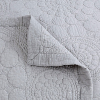 100% Cotton Lightly Quilted Coverlet Set Unity Silver Queen thumbnail