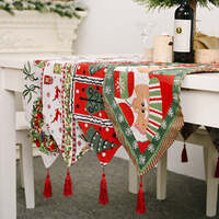 Christmas Table Runner thickened knitted Dining Tablecloth Xmas Party Decor(Elk) thumbnail