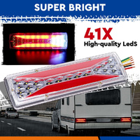 12V LED Trailer Tail Light Kit Pair Plug 7m 5 Core Wire 7 Pin Flat Plug Ute Set thumbnail