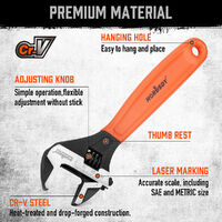 2x Adjustable Wrench Set 6" 10" Wide Jaw Spanner Cr-V Steel Workshop Metric SAE thumbnail