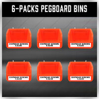 6Pc Pegboard Bins Peg Board Parts Storage With Steel Hooks Tools Organiser Tray thumbnail