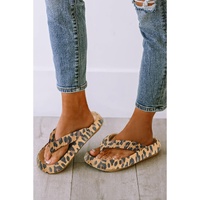 Leopard Print Thick Sole Flip Flops - 37 EU thumbnail