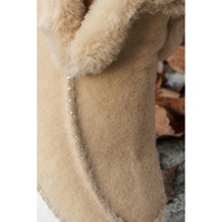 Beige Suede Stitching Patchwork Plush Lined Anklet Boots - 37 EU thumbnail
