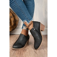 Black Tulip Opening Suede Ankle Boots - 40 EU thumbnail