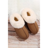 Chestnut Plush Suede Trim Thick Sole Flat Snow Boots - 40 EU thumbnail