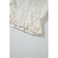 White Cheetah Print Two Piece Loose Fit Cozy Loungewear - XL thumbnail