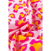 Pink Leopard Print Long Sleeve Shirt and Shorts Pajama Set - M thumbnail