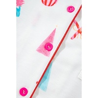 White Christmas Print Short Sleeve Shirt and Shorts Pajama Set - L thumbnail