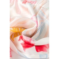 White Bow Knot Print Lapel Collar Wide Leg Satin Pajama Set - L thumbnail