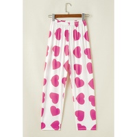 Pink Ruffled Tank Top And Heart Print Pants Lounge Set - M thumbnail