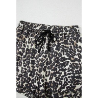 Black Cheetah Printed Casual Tee and Shorts Lounge Set - M thumbnail