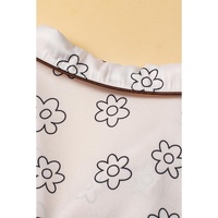 Beige Floret Printed Pajama Shorts Set - XL thumbnail