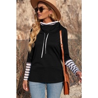 Azura Exchange High Neck Striped Sweatshirt - S thumbnail