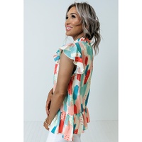 Azura Exchange Ruffled Mock Neck Top - S thumbnail