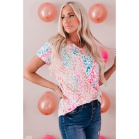 Azura Exchange Leopard V Neck Short Sleeve Top - L thumbnail