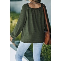 Azura Exchange Puff Sleeve Waffle Knit Top - 2XL thumbnail