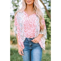 Azura Exchange Animal Floral Mix Print Cape Top - M thumbnail