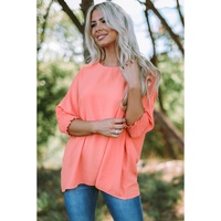 Azura Exchange Shift Top with Smocked Wrist - L thumbnail