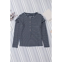 Azura Exchange Ruffled Striped Print Buttoned Top - XL thumbnail