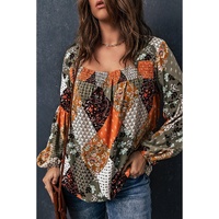 Azura Exchange Mixed Print Blouse - 2XL thumbnail
