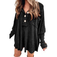 Azura Exchange Buttoned Waffle Knit Long Sleeve Top - M thumbnail